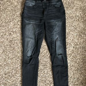 Black Wash Ripped Jeans